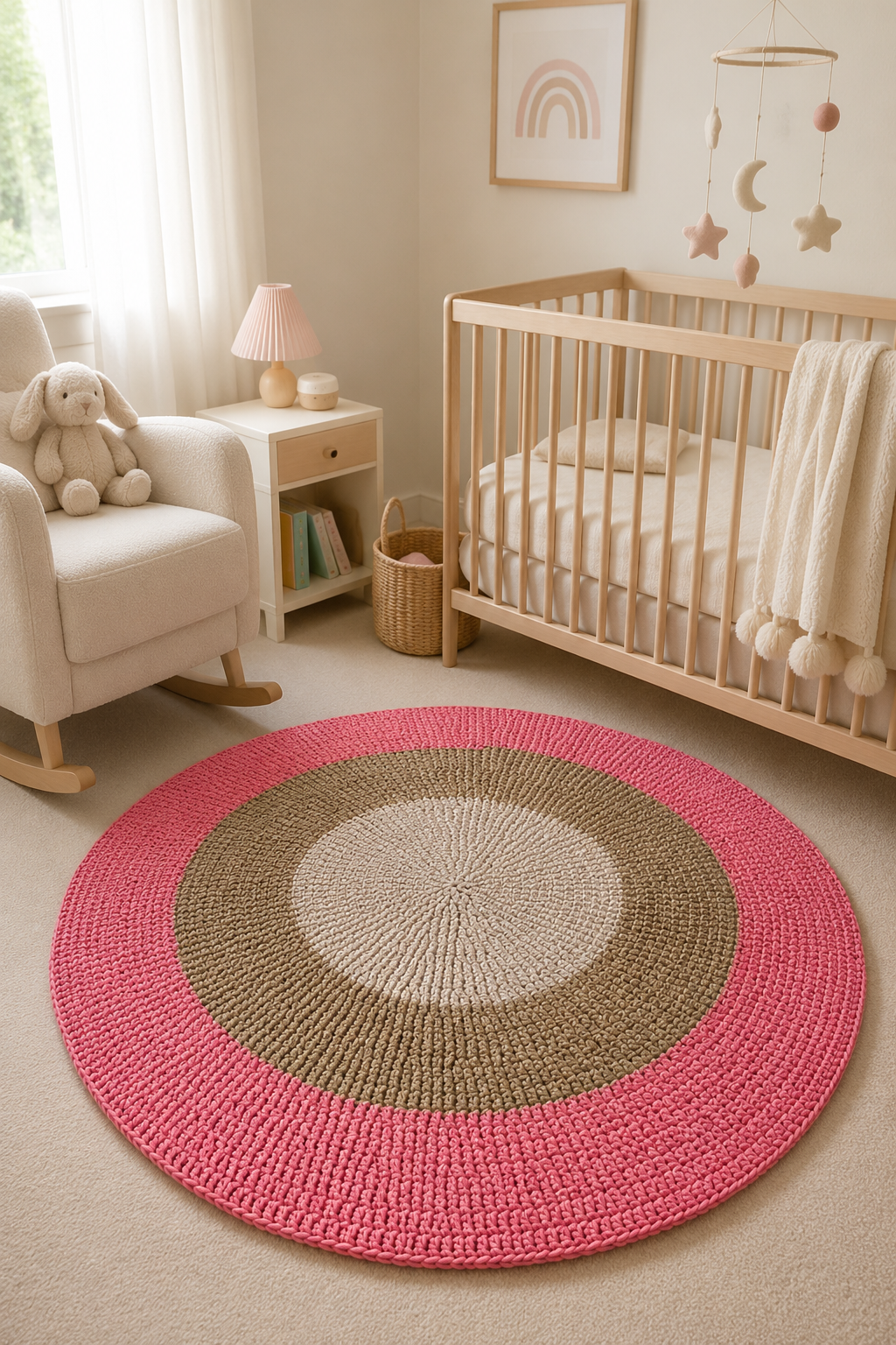 Set Aurea Rosé — Alfombra y Canasto Artesanal de Fique
