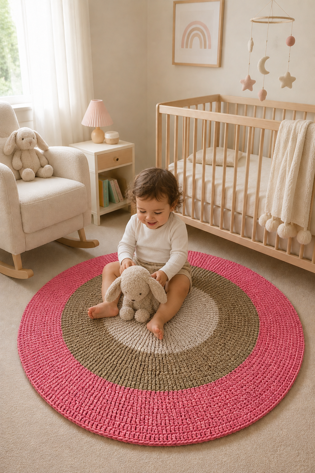 Set Aurea Rosé — Alfombra y Canasto Artesanal de Fique
